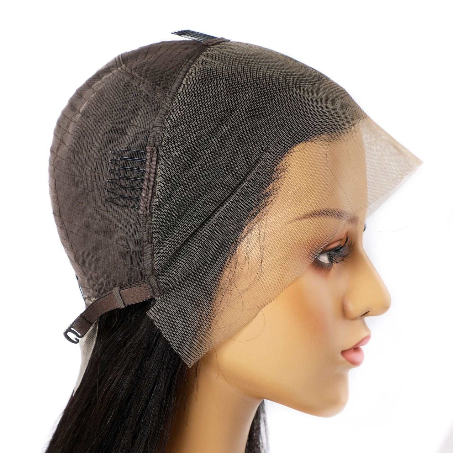 Black real human hair wig lace set with straight natural style