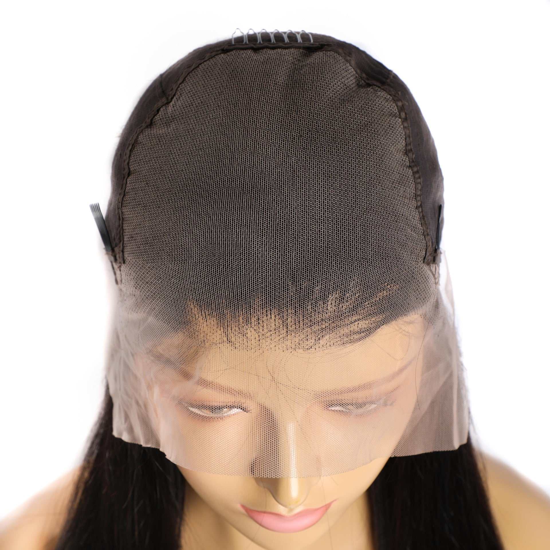 Real human hair wig with natural black straight lace, hand woven, 8 to 30 inches, suitable for all skin tones and face shapes