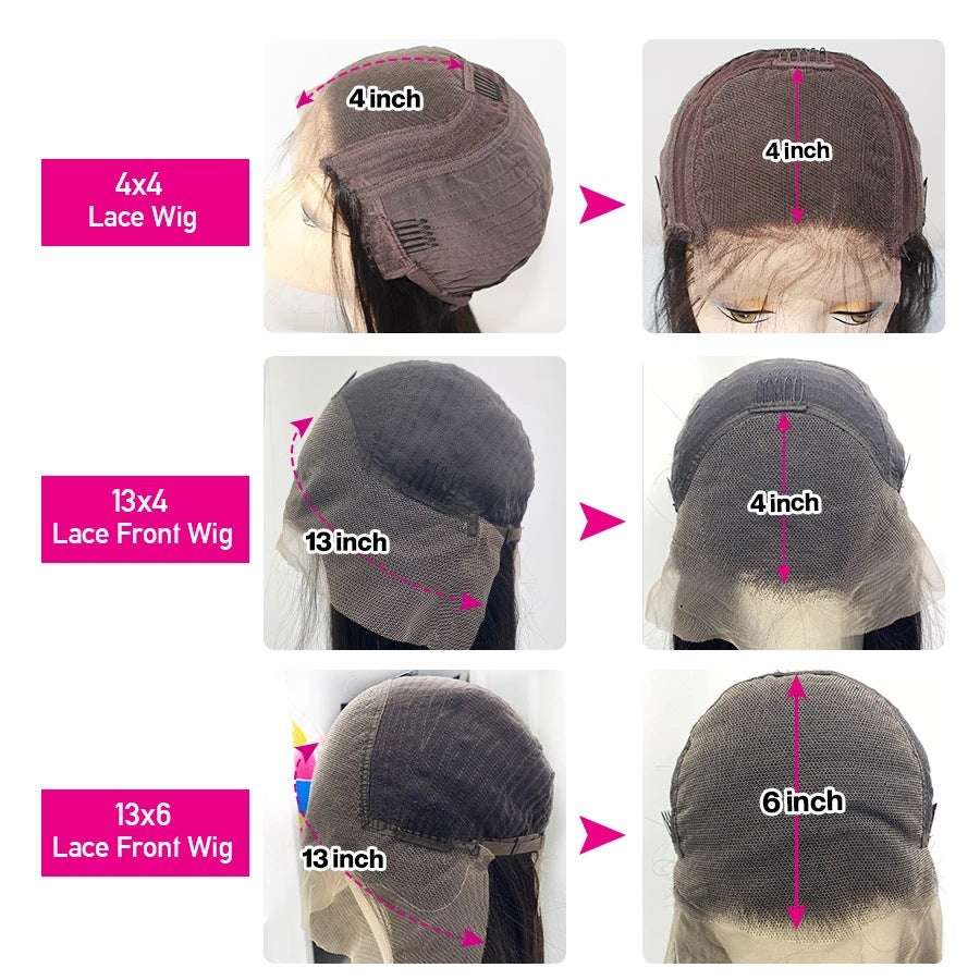Real human hair wig lace set with straight black hair, natural style, hand woven, suitable for all skin tones and face shapes